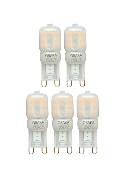 5 Adet Osaka 3w Sarı Işık 3000k Buzlu Dim Edilebilir G9 Duylu Led Kapsül Ampul