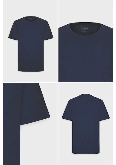 AC&Co / Altınyıldız Classics 4A4800000001LACXS Slim Fit Bisiklet Yaka Kısa Kol Pamuklu Erkek Tişört Lacivert