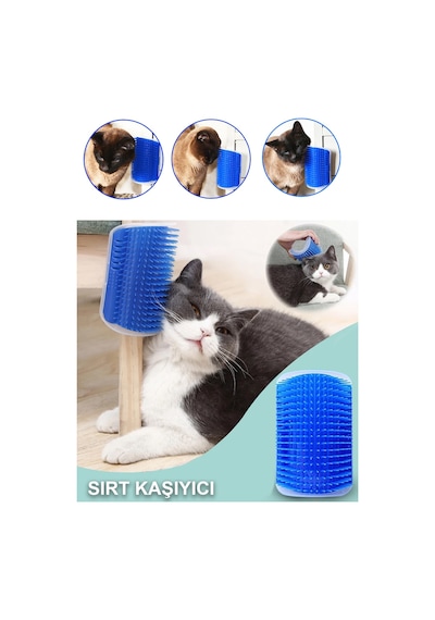 Thentech Duvara Sabitlenen Kedi Kaşınma Aparatı Mavi