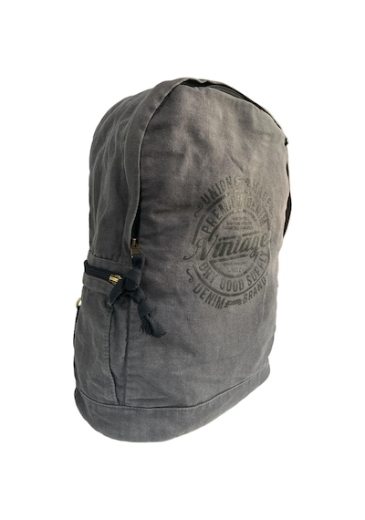 Old Cotton Cargo Kaliteli Vintage Disayn Laptop Bölmeli Sırt Gezi Çantası Leone Bag Oil 5100 Gri