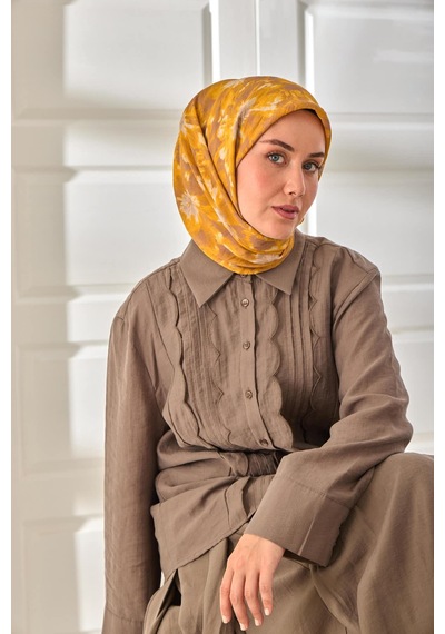 Silk Home Velora Eşarp 161001-46 Hardal, Vizon, Koyu Vizon, Krem