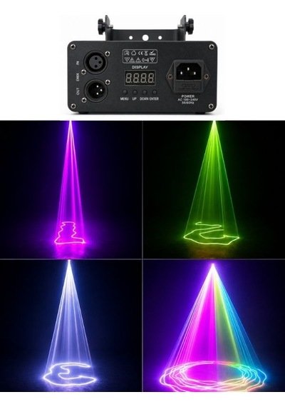 Dj Lazer Rgb Işık Projektörü 500mw Dmx Kontrollü Sahne Aydınlatma