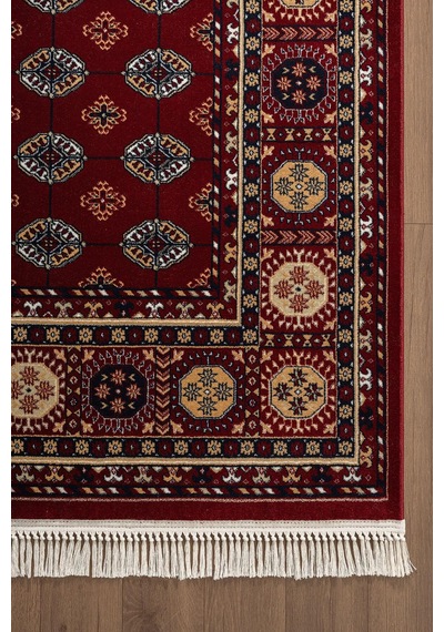 Cotto Home Fesane Fn003j Bordo Pamuk Taban Afgan Desenli Salon Oturma Odası Halısı