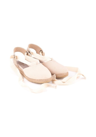 Star Tombis Gerçek Elişi Ipli Düz Topuk Keten Espadril Handmade Bej