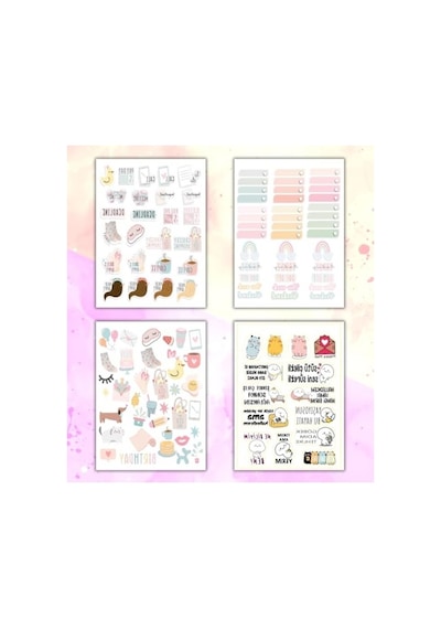 Rengarenk Sticker Kitabı, 24x17 Cm 16 Sayfa Abanoz