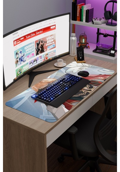 Kaveh Genshin Impact Anime Oyuncu V4 - 90x40 Xxl Gaming Mouse Pad Fare Altlığı