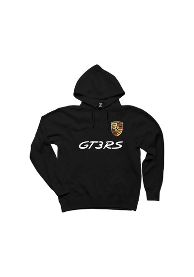 Porsche Gt3rs Siyah Kapşonlu Sweatshirt Hoodie Siyah