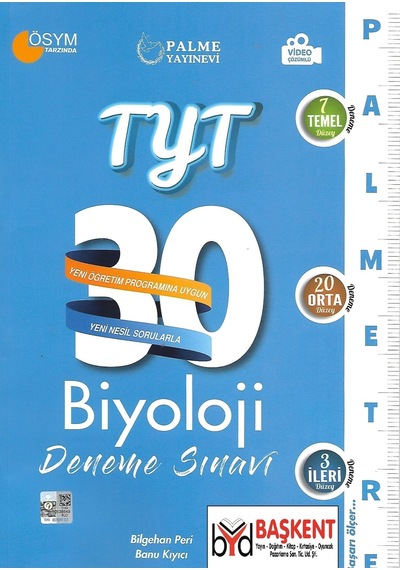 Palme Yayınları Tyt Biyoloji Deneme Sınavı 30Lu Palmetre