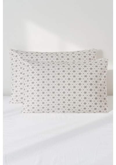 Mix & Match Bloom %100 Pamuk 2 Li Yastık Kılıfı Seti 50x70 Cm Gri