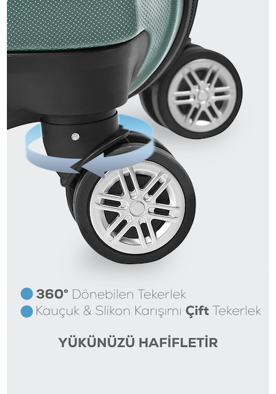 Spring Model Haki Renk 3'lü Valiz Seti Kabin - Orta - Büyük Haki