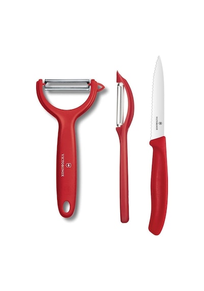Victorinox 3'lü Soyacak Bıçak Seti Kırmızı