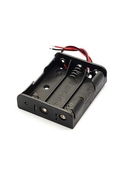 1 Adet 3'lü Aaa Pil Yatağı 4.5v Çıkışlı Açık Kasa Kablolu Yuva