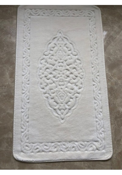 Cotton Eco 2li Pamuklu Banyo Paspas Seti Osmanlı Desen Krem Renkli
