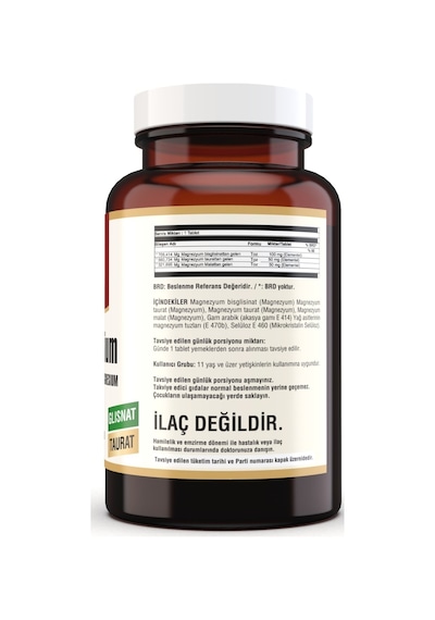 Magnezyum Bisglinisat Glisinat Taurat Malat 200 Mg 90 Tablet