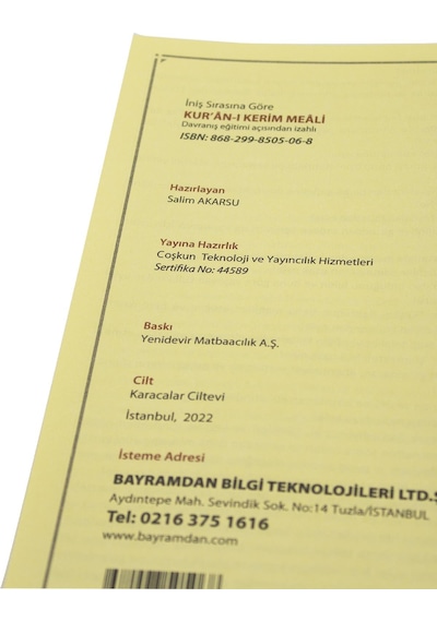 Kuranı Kerim İniş Sırasına Göre Kuranı Kerim Meali