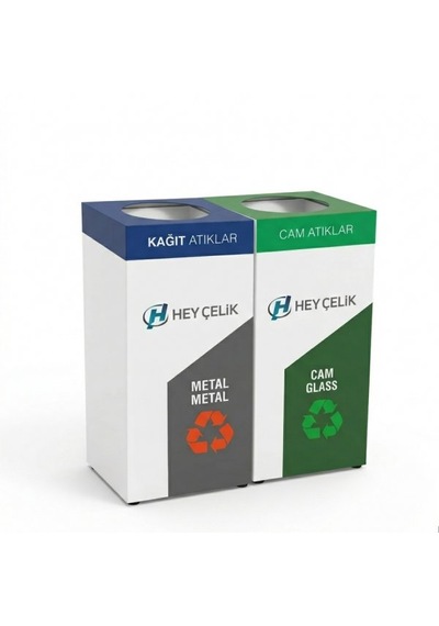 2 Li Sıfır Atık Kutusu Geri Dönüşüm Ünitesi Sak-612 Metal Atık Ayrıştırma Sistemi Hey Çelik