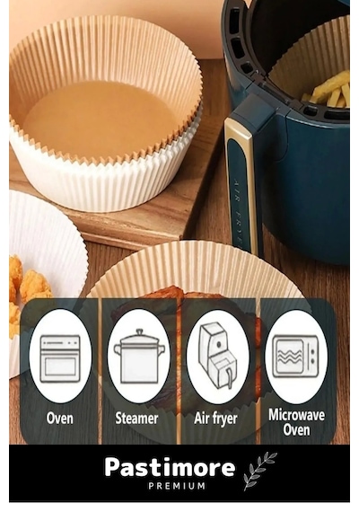 Premium Bpa İçermez Tüm Modeller İle Uyumlu Airfryer Hava Fritözü Yağsız Pişirme Kağıdı 50 Adet
