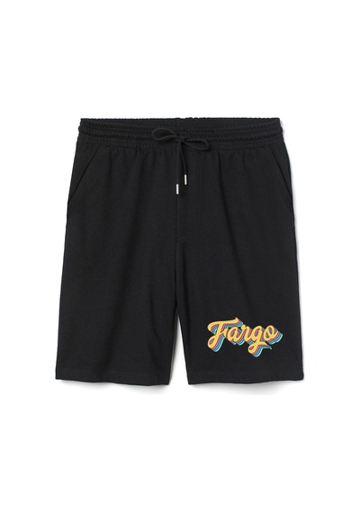 Fargo Rainbow Logo Erkek Siyah Şort 001