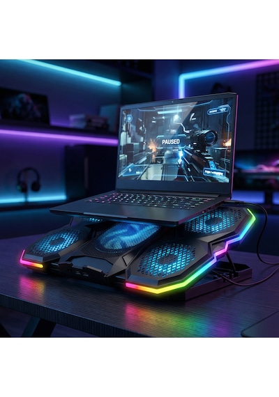 Ad-rc14 X-ranger Rgb 5fan Yükseklik Ayarlı Telefon Tutucu 9-17" Notebook Soğutucu Laptop Soğutucu