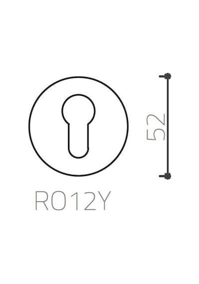 System Yuvarlak Yale Kapı Rozeti Fırçalı Füme Renk Ro12y Elx1
