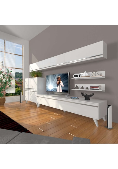 Decoraktiv Eko 8 Mdf Std Retro Tv Ünitesi Tv Sehpası Beyaz