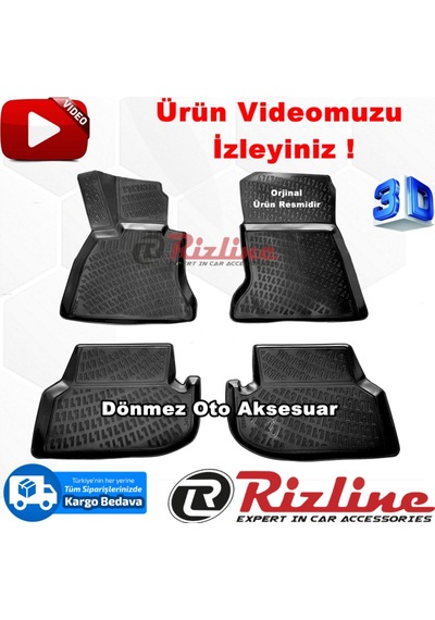 Bmw F10 3D Paspas Havuzlu Siyah 5 Serisi 2013 Sonrası Rizline N11.22186
