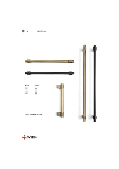 System Mobilya Kulbu Antik Sarı Renk 192mm Kulp Sy8770 0192 Abm-abm Çok Renkli