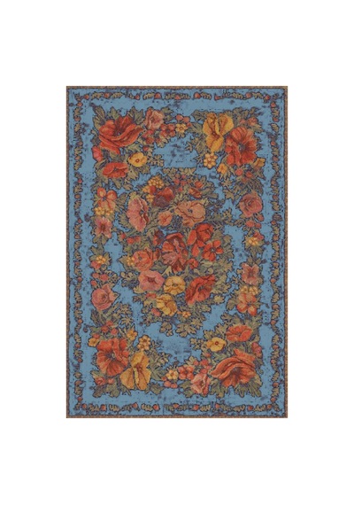 Kartela Halı Karabağ Halı Jüt Taban Dokuma Halı Mavi - 80 X 120 Cm