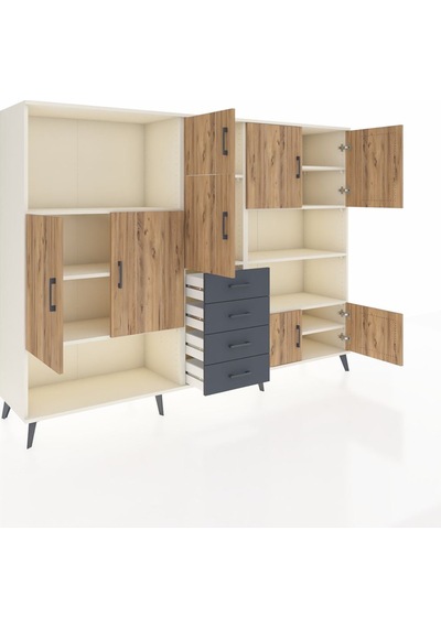 Hyperion Dolap 9 Raflı 4 Çekmeceli 8 Kapaklı 220x44x163 Aytaşı-ça Aytaşı-çam/antrasit Hyperion Dolap 9 Raflı 4 Çekmeceli 8 Kapaklı 220x44x163 Aytaşı-ça Aytaşı-çam/antrasit