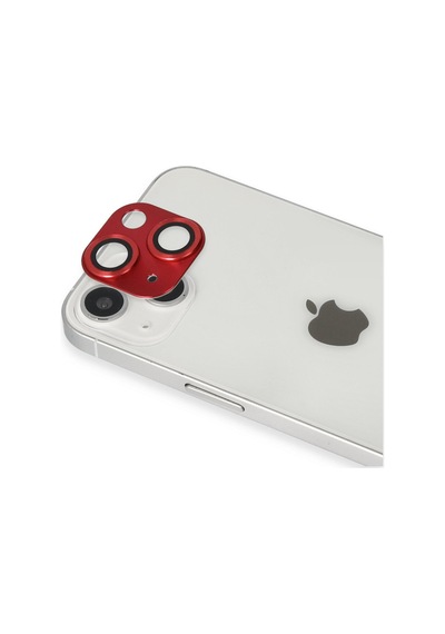 İphone 13 Pers Alüminyum Kamera Lens - Kırmızı