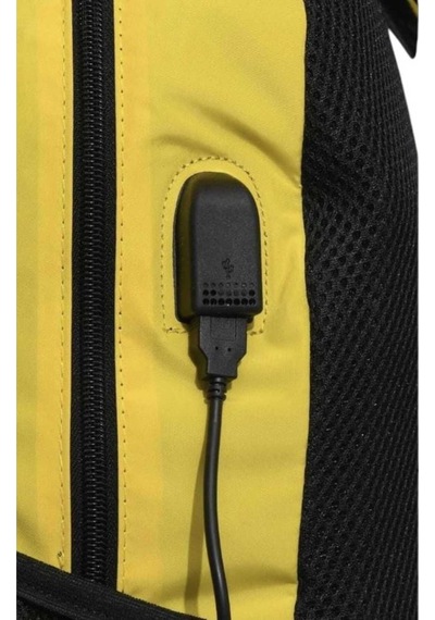 Usb Girişli Sırt Çantası , Kalem Çantası - Suluk & Matara Sarı