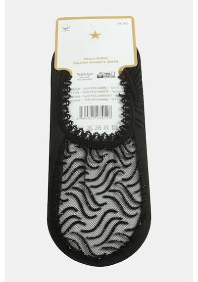 Oval Dantel Babet Çorap-siyah N162 Çok Renkli