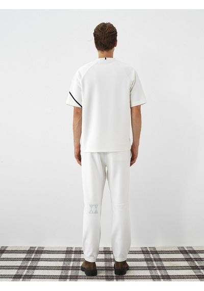Xint Ekru Esnek Dokulu Oversize Tişört 502286