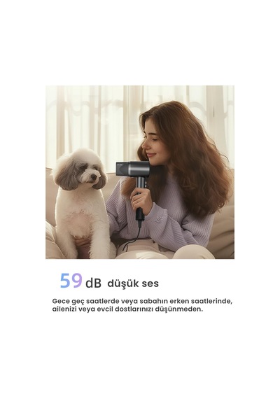 X116 Ultra İyonlu Saç Kurutma Makinesi Ultra Sessiz Ve Hızlı Kurutma Siyah - 688836332