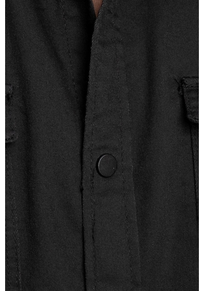 Tudors Slim Fit Gündelik Denim Erkek Siyah Gömlek-20192-siyah Siyah Tudors Slim Fit Gündelik Denim Erkek Siyah Gömlek-20192-siyah Siyah