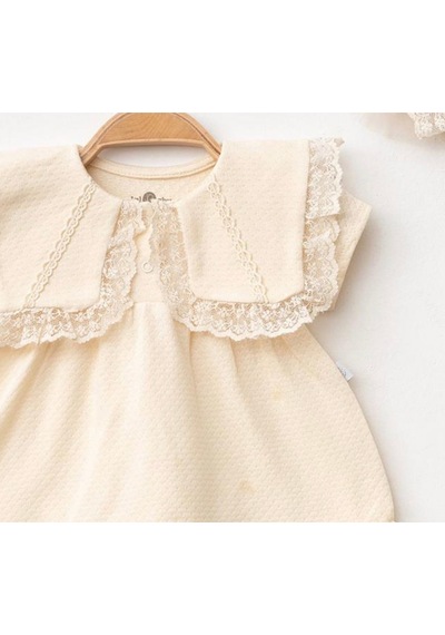 Işıl Baby Dantel Yaka Detaylı Elbise Bej