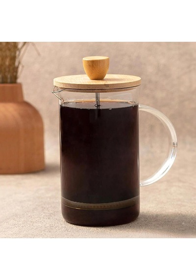 The Mia Bambu Kapaklı French Press 600 Ml Cam0328 Renkli