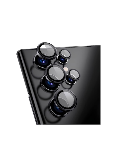 Samsung Galaxy Uyumlu S23 Ultra Metal Çerçeveli Kamera Koruma Lensi