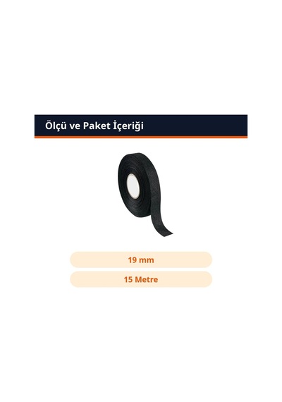 Trobus Bez Kablo Bandı Isıya Dayanıklı 19 Mm X 15 Metre Siyah