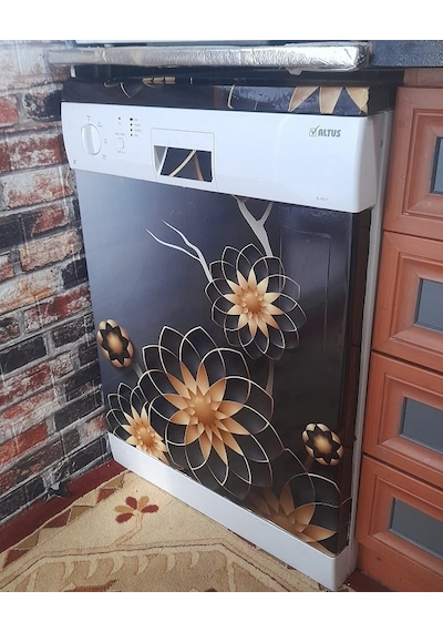 Buzdolabı Ve Bulaşık Makinesi Kapak Folyo Kaplama Çiçekler (408896359)