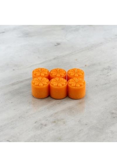 Baton Mum Mini 6'li Turuncu Silindir Dekoratif Mumu Kandil Hediyelik Fitilli Mumlar Şamdan Kokusuz Diğer