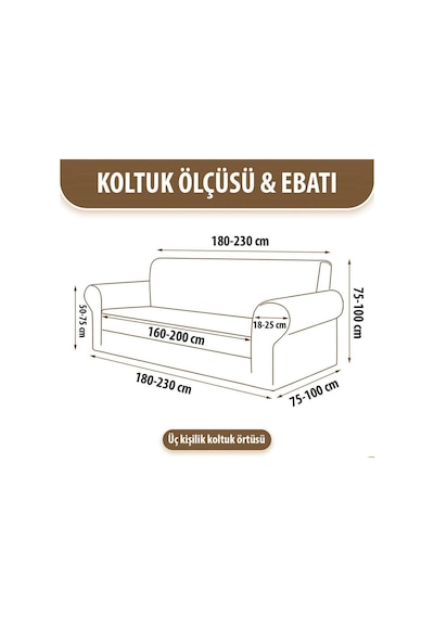 Bohem Desen Jakarlı 3 Kişilik Kanepe Örtüsü / Lastikli Koltuk Örtüsü /çekyat Örtüsü/ Koltuk Kılıfı Taş Diğer