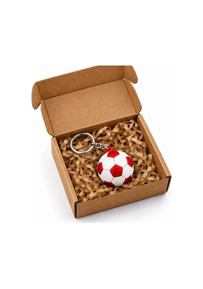 3d Anahtarlık Futbol Topu 3 Cm Kırmızı Beyaz Qtop Q-0958