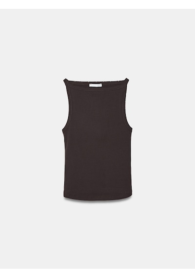 Dilvin 32892 Halter Yaka Top-koyu Kahve