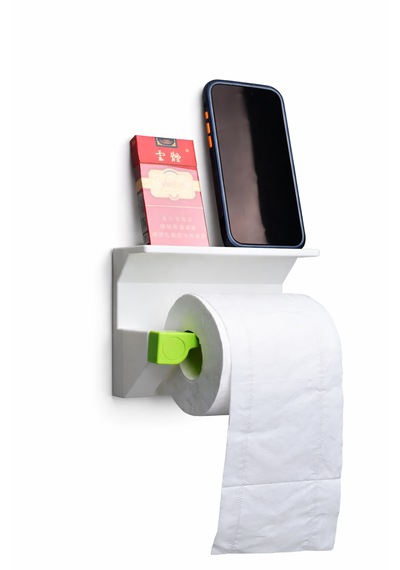 Telefon Raflı Tuvalet Kağıdı Tutucu Çok Amaçlı Banyo Organizer Tuvalet Kağıdı Askılığı Telefon Ve Eşya Raflı Aparat Beyaz