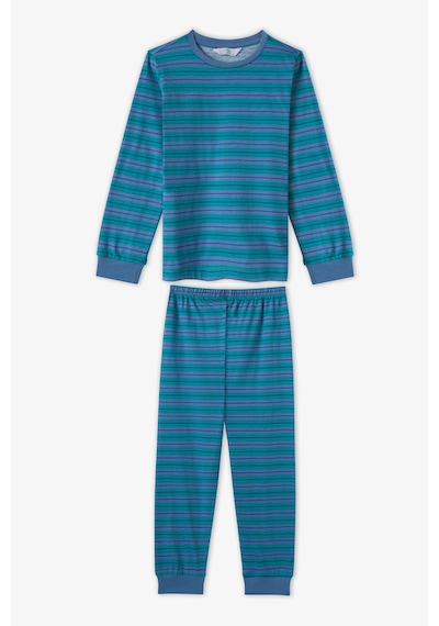 Penti Erkek Çocuk Mavi Çizgili Lovers Pamuklu Uzun Kollu 2li Pijama Takımı