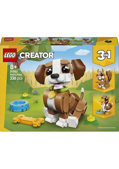 LEGO® Creator 3’ü 1 Arada Sevimli Hayvanlar: Oyunbaz Yavru Köpek 31382 – 8 Yaş Üzeri Çocuklar için Oyuncak Yapım Seti (336 Parça)