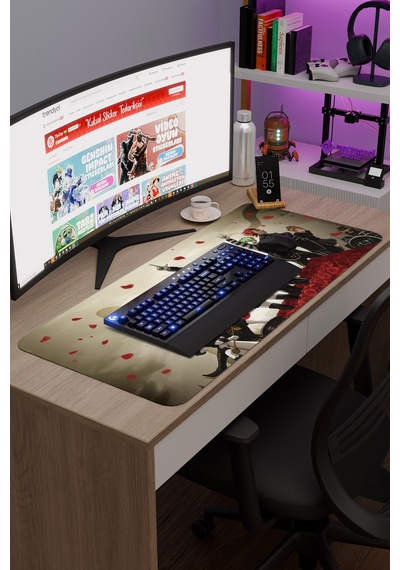 Death Parade Anime V1 - 90x40 Xxl Gaming Kauçuk Kaymaz Taban Mouse Pad Fare Altlığı