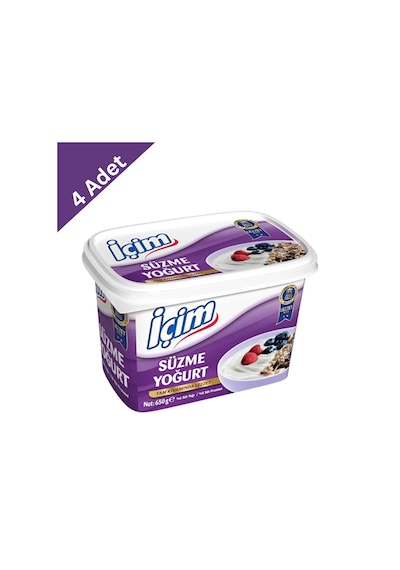 İçim Süzme Yoğurt 650 G X 4 Adet - Yoğun Kıvam Ve Pürüzsüz Lezzet Şöleni