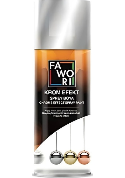 Fawori Gümüş Krom Efekt Sprey Boya 400 Ml Gümüş